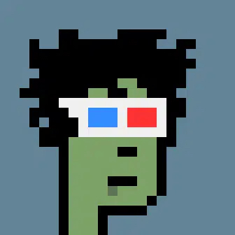 punk with black hair and red and blue glasses